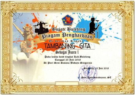 TAMBANING GITA HARUMKAN NAMA DESA TAMBLANG PADA AJANG LOMBA BAND TINGKAT KABUPATEN BULELENG